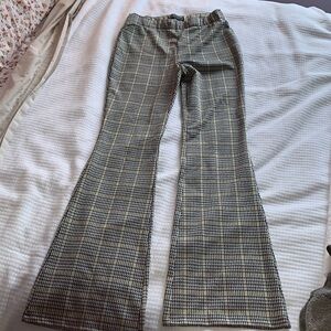 Abercrombie & Fitch High-Waisted Plaid Flare Pants
